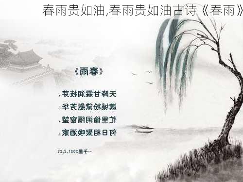 春雨贵如油,春雨贵如油古诗《春雨》-第1张图片-花卉百科