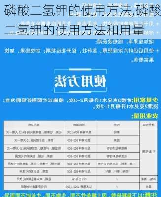 磷酸二氢钾的使用方法,磷酸二氢钾的使用方法和用量