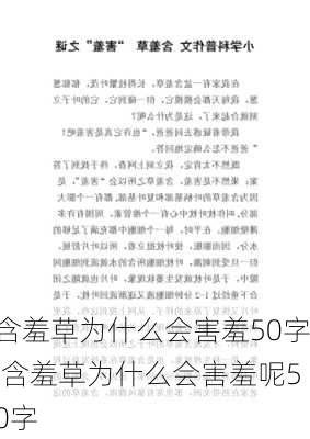 含羞草为什么会害羞50字,含羞草为什么会害羞呢50字